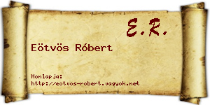 Eötvös Róbert névjegykártya